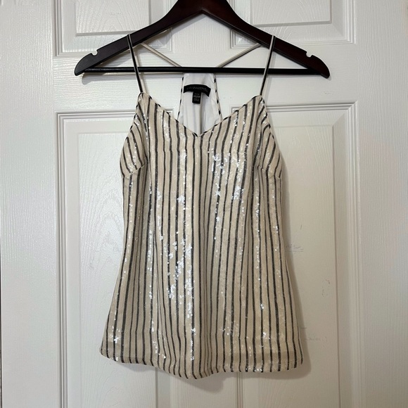Banana Republic Tops - [BNWOT] Banana Republic Sequin Striped V-Neck Camisole Tank Top - Sz XXS